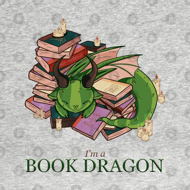 Aesthetic Book Dragon – Cozy Fantasy Bookworm Kawaii Design by Z3phyrwind